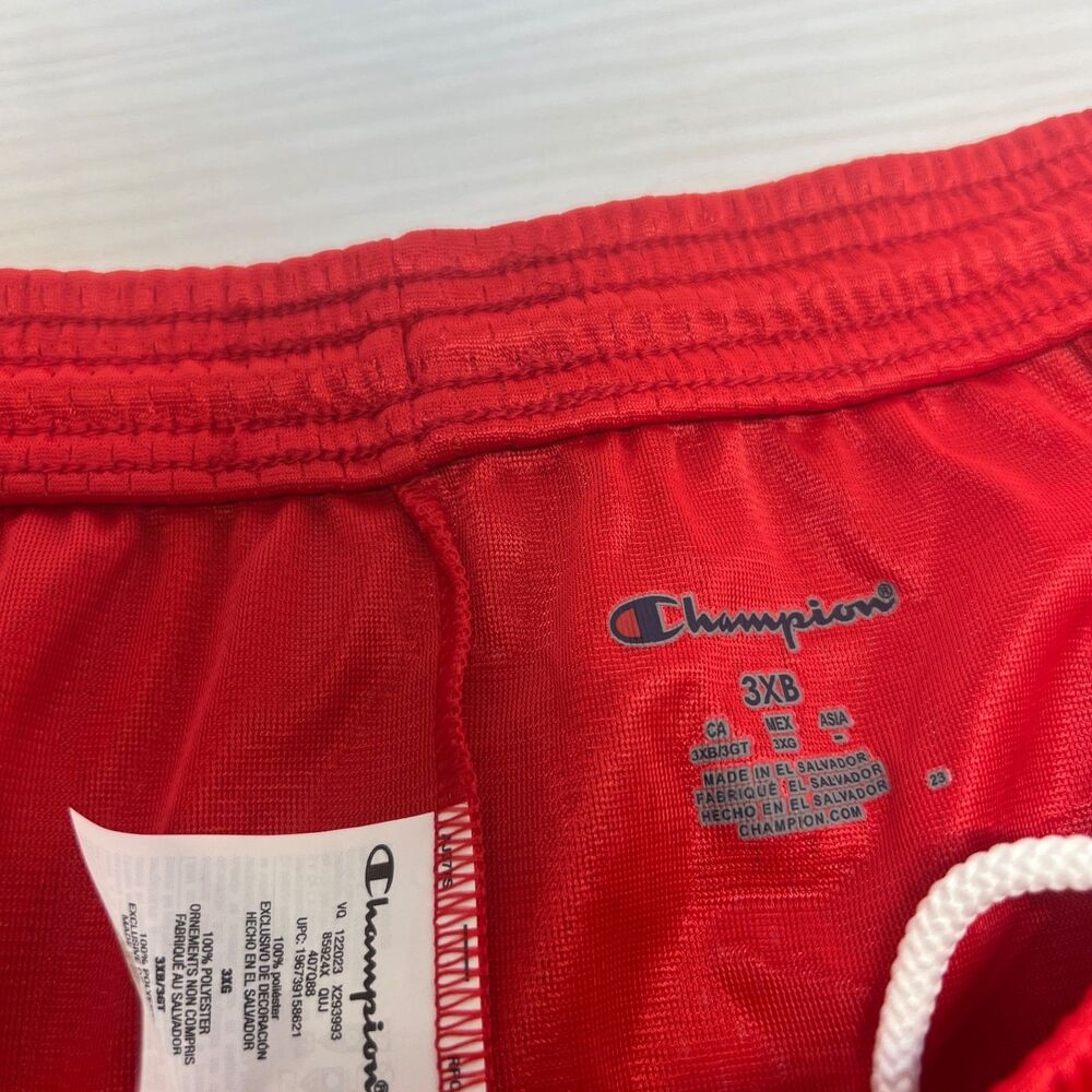 Champion New Men's Red Shorts Size 3XB Big & Tall With Pockets Gym Athletic Mesh - Picture 4 of 7
